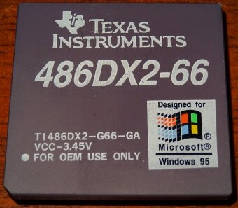 Texas Instruments 486DX2-66 MHz CPU (TI486DX2-G66-GA) VCC 3.45V (For OEM use only) Taiwan 1993